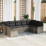 Set de canapele pentru grădină 9 pcs Gri poliratan GartenMobel Dekor