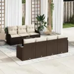 Set de canapele pentru grădină cu pernă 8 pcs Maro și Crem GartenMobel Dekor