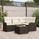 Set de canapele pentru grădină 5 pcs Gri poliratan GartenMobel Dekor