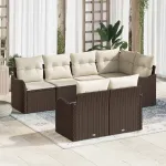 Set de canapele pentru grădină 7 pcs Maro Rattan poli GartenMobel Dekor