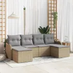 Set de canapele pentru grădină 6 pcs bej și gri deschis GartenMobel Dekor