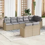 Set de canapele pentru grădină 8 pcs Beige și gri deschis GartenMobel Dekor