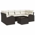Set de canapele pentru grădină 7 pcs Maro și Crem poliratan GartenMobel Dekor