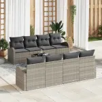 Set de canapele pentru grădină 9 pcs Gri deschis și gri închis GartenMobel Dekor