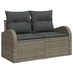 Set de canapele pentru grădină cu pernă 6 pcs Gri poliratan GartenMobel Dekor