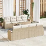 Set de canapele pentru grădină cu pernă 9 pcs Bej și crem GartenMobel Dekor