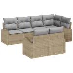 Set de canapele pentru grădină 7 pcs Beige și gri deschis GartenMobel Dekor