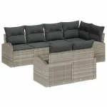 Set de canapele pentru grădină 7 pcs Gri deschis poliratan GartenMobel Dekor