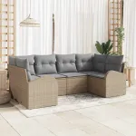 Set de canapele pentru grădină 6 pcs Beige și gri deschis GartenMobel Dekor