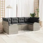 Set de canapele pentru grădină 6 pcs Gri deschis poliratan GartenMobel Dekor