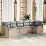 Set de canapele pentru grădină 7 pcs Beige și gri deschis GartenMobel Dekor