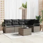 Set de canapele pentru grădină 6 pcs Gri deschis poliratan GartenMobel Dekor