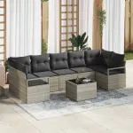 Set de canapele pentru grădină 8 pcs Gri deschis și gri închis GartenMobel Dekor