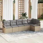 Set de canapele pentru grădină 6 pcs Beige și gri deschis GartenMobel Dekor