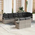 Set de canapele pentru grădină 9 pcs Gri deschis poliratan GartenMobel Dekor