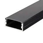 Profil aluminiu negru pentru banda LED, 2 m, 24 x 10 mm, Rovision