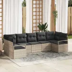 Set de canapele pentru grădină 7 pcs Gri deschis poliratan GartenMobel Dekor