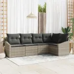 Set de canapele pentru grădină 5 pcs Gri deschis poliratan GartenMobel Dekor
