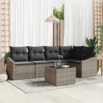 Set de canapele pentru grădină 6 pcs Gri deschis poliratan GartenMobel Dekor