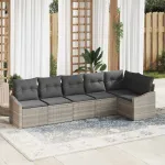 Set de canapele pentru grădină 6 pcs Gri deschis poliratan GartenMobel Dekor