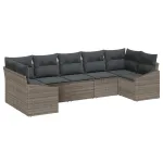 Set de canapele pentru grădină 7 pcs Gri poliratan GartenMobel Dekor