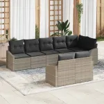 Set de canapele pentru grădină 8 pcs Gri deschis poliratan GartenMobel Dekor