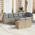 Set de canapele pentru grădină 9 pcs Beige și gri deschis GartenMobel Dekor