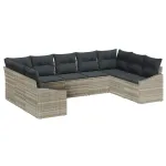 Set de canapele pentru grădină 9 pcs Gri deschis poliratan GartenMobel Dekor