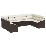 Set de canapele pentru grădină 9 pcs Maro și Crem poliratan GartenMobel Dekor