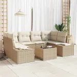 Set de canapele pentru grădină 8 pcs Bej și crem poliratan GartenMobel Dekor