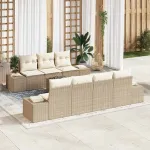 Set de canapele pentru grădină 8 pcs Bej și crem poliratan GartenMobel Dekor