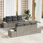 Set de canapele pentru grădină 8 pcs Gri deschis și gri închis GartenMobel Dekor