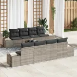 Set de canapele pentru grădină 8 pcs Gri deschis și gri închis GartenMobel Dekor