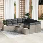 Set de canapele pentru grădină 9 pcs Gri deschis și gri închis GartenMobel Dekor