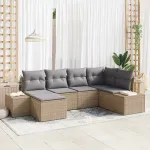 Set de canapele pentru grădină 6 pcs Beige și gri deschis GartenMobel Dekor