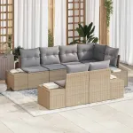 Set de canapele pentru grădină 7 pcs Beige și gri deschis GartenMobel Dekor