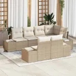 Set de canapele pentru grădină 7 pcs Bej și crem poliratan GartenMobel Dekor