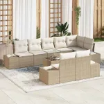 Set de canapele pentru grădină Bej și crem Rattan poli GartenMobel Dekor