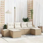 Set de canapele pentru grădină 4 pcs Bej și crem poliratan GartenMobel Dekor