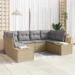 Set de canapele pentru grădină 6 pcs Beige și gri deschis GartenMobel Dekor