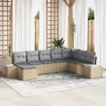 Set de canapele pentru grădină 8 pcs Beige și gri deschis GartenMobel Dekor
