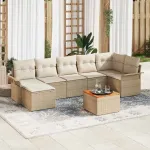 Set de canapele pentru grădină 8 pcs Bej și crem poliratan GartenMobel Dekor