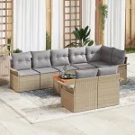 Set de canapele pentru grădină 9 pcs Beige și gri deschis GartenMobel Dekor