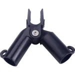 Conector plastic, superior, de tip X, reglabil, pentru araci de 20 mm, 4 buc, negru GartenVIP DiyLine