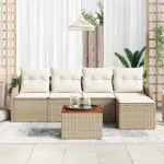 Set de canapele pentru grădină 6 pcs Bej și crem poliratan GartenMobel Dekor