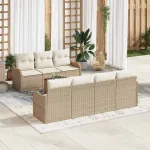 Set de canapele pentru grădină 8 pcs Bej și crem poliratan GartenMobel Dekor