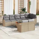 Set de canapele pentru grădină 9 pcs Beige și gri deschis GartenMobel Dekor