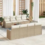 Set de canapele pentru grădină 9 pcs Bej și crem poliratan GartenMobel Dekor