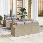 Set de canapele pentru grădină 6 pcs Beige și gri deschis GartenMobel Dekor