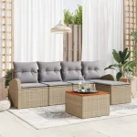 Set de canapele pentru grădină 6 pcs Beige și gri deschis GartenMobel Dekor